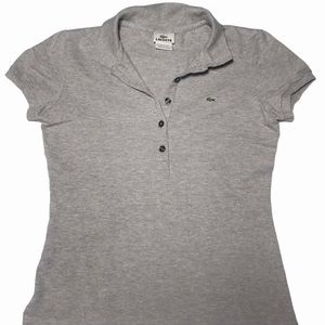 Gray Lacoste Polo Top